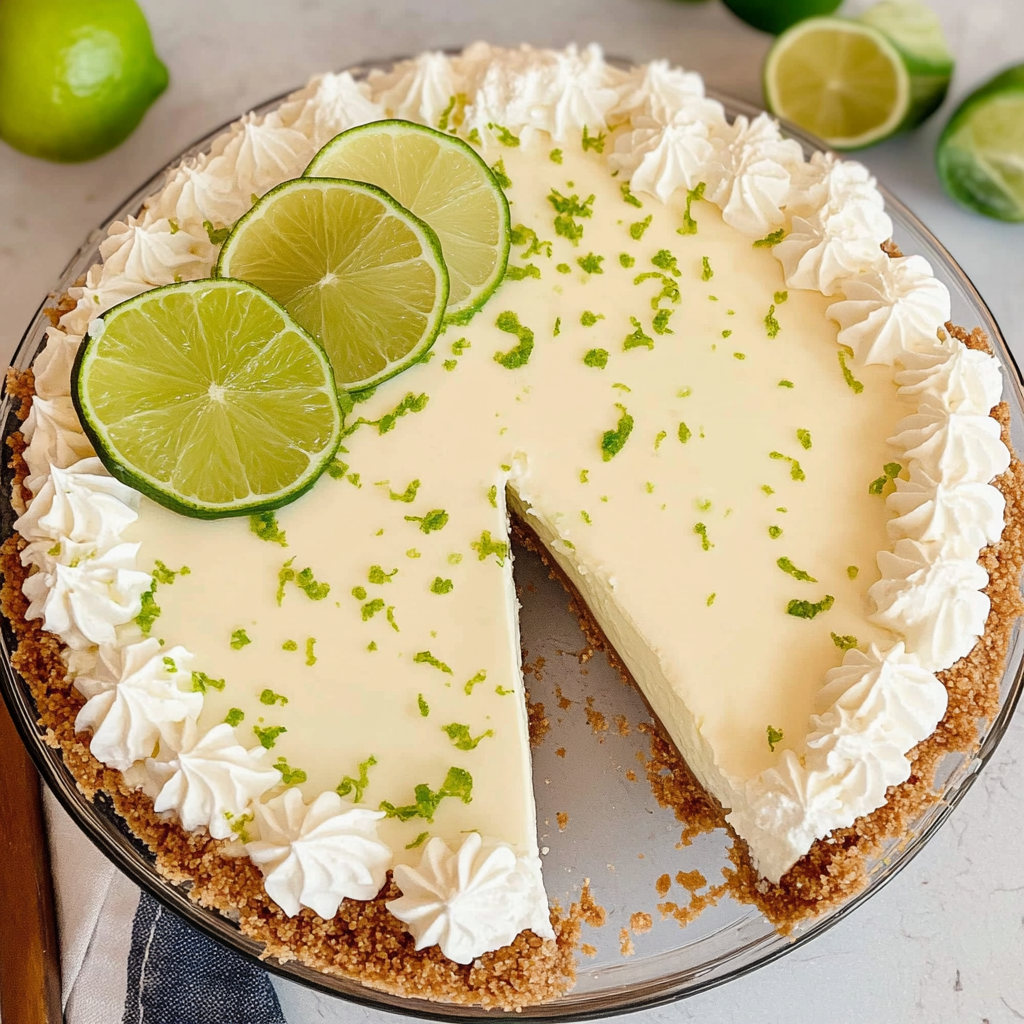 Recipe preparation for No-Bake Key Lime Pie