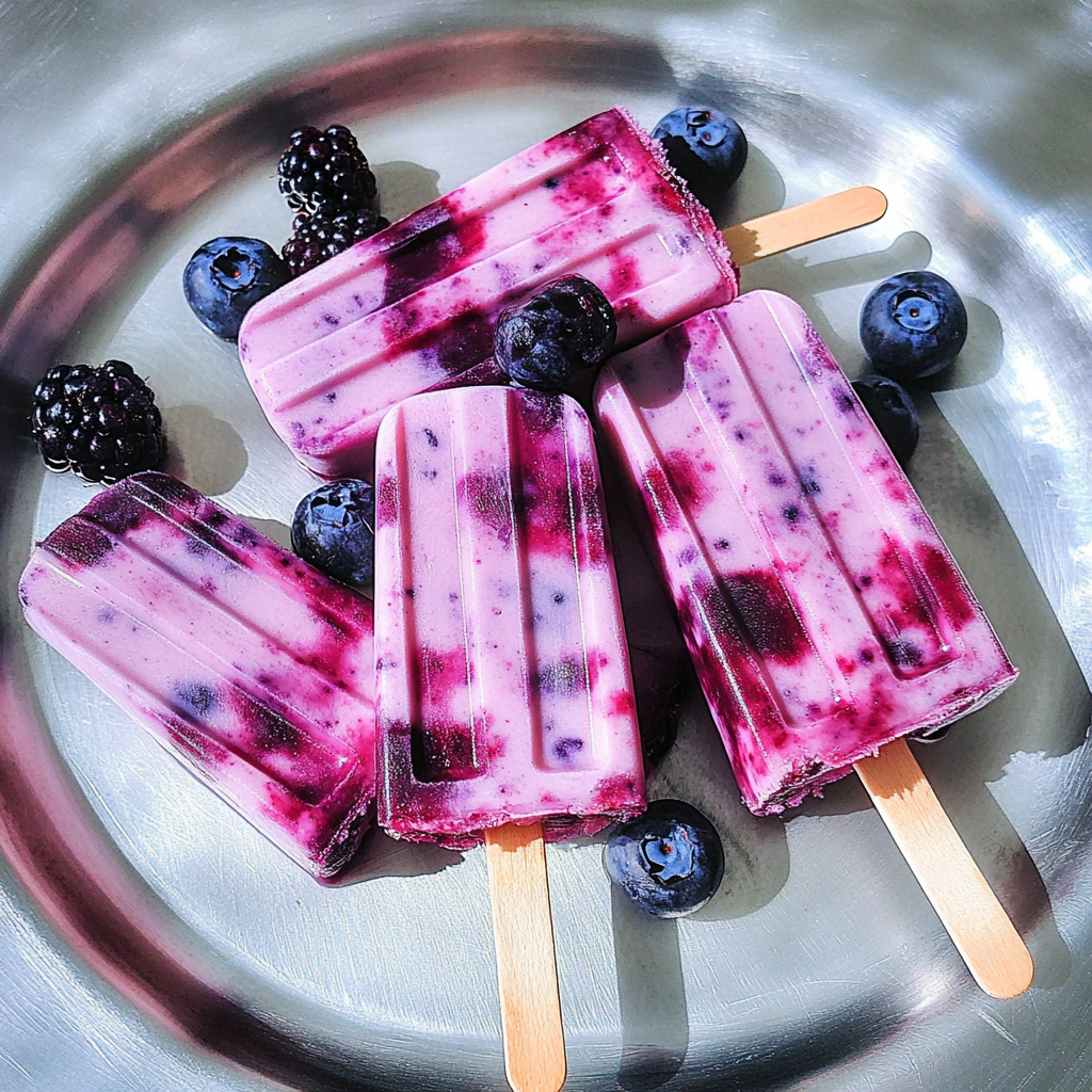 Recipe preparation for Berry and Yogurt Popsicles