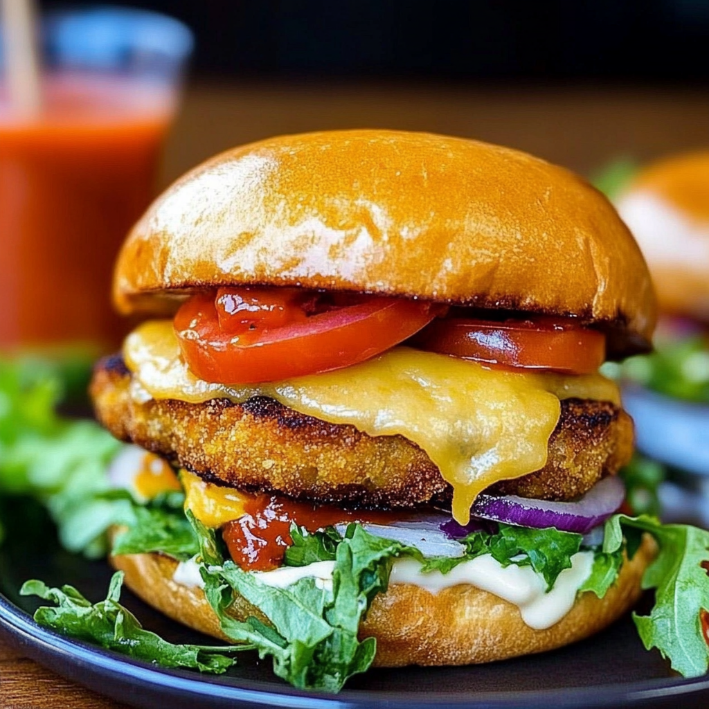 Recipe preparation for Cheesy Cheese Vegan Burger