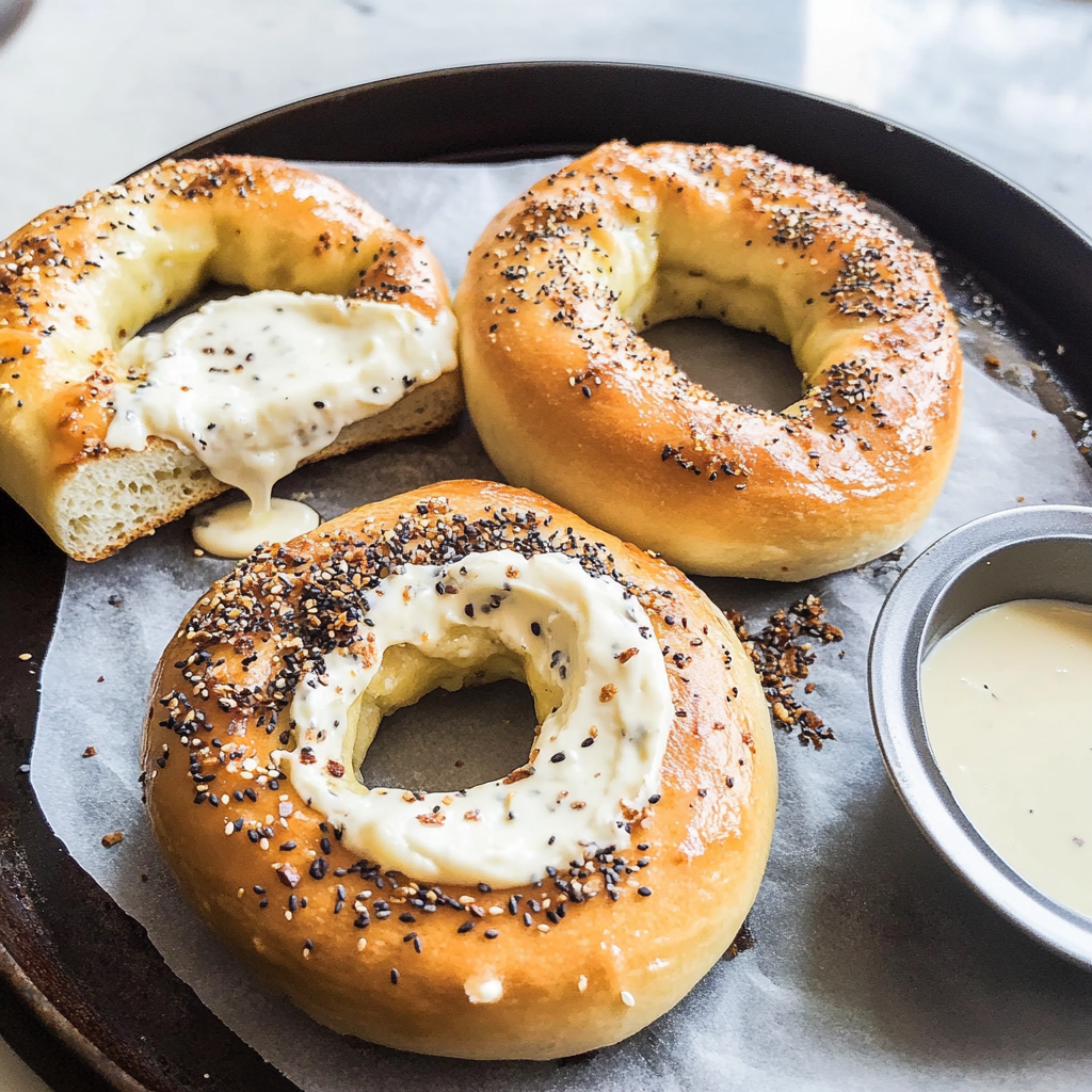 Recipe preparation for Peas Bagels