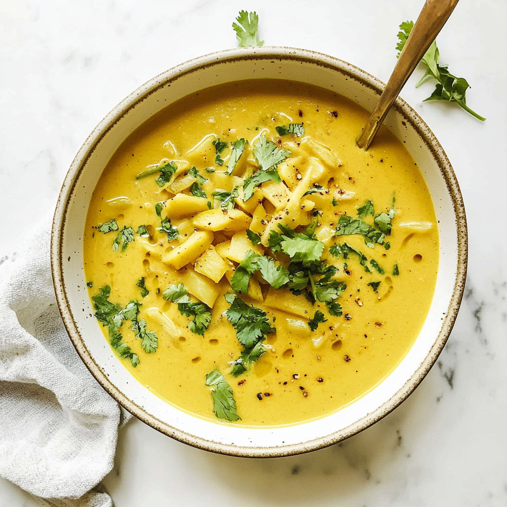 Recipe preparation for Tangy Coconut Potato Soup