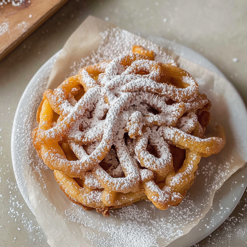 Recipe preparation for Homemade Funnel Cake
