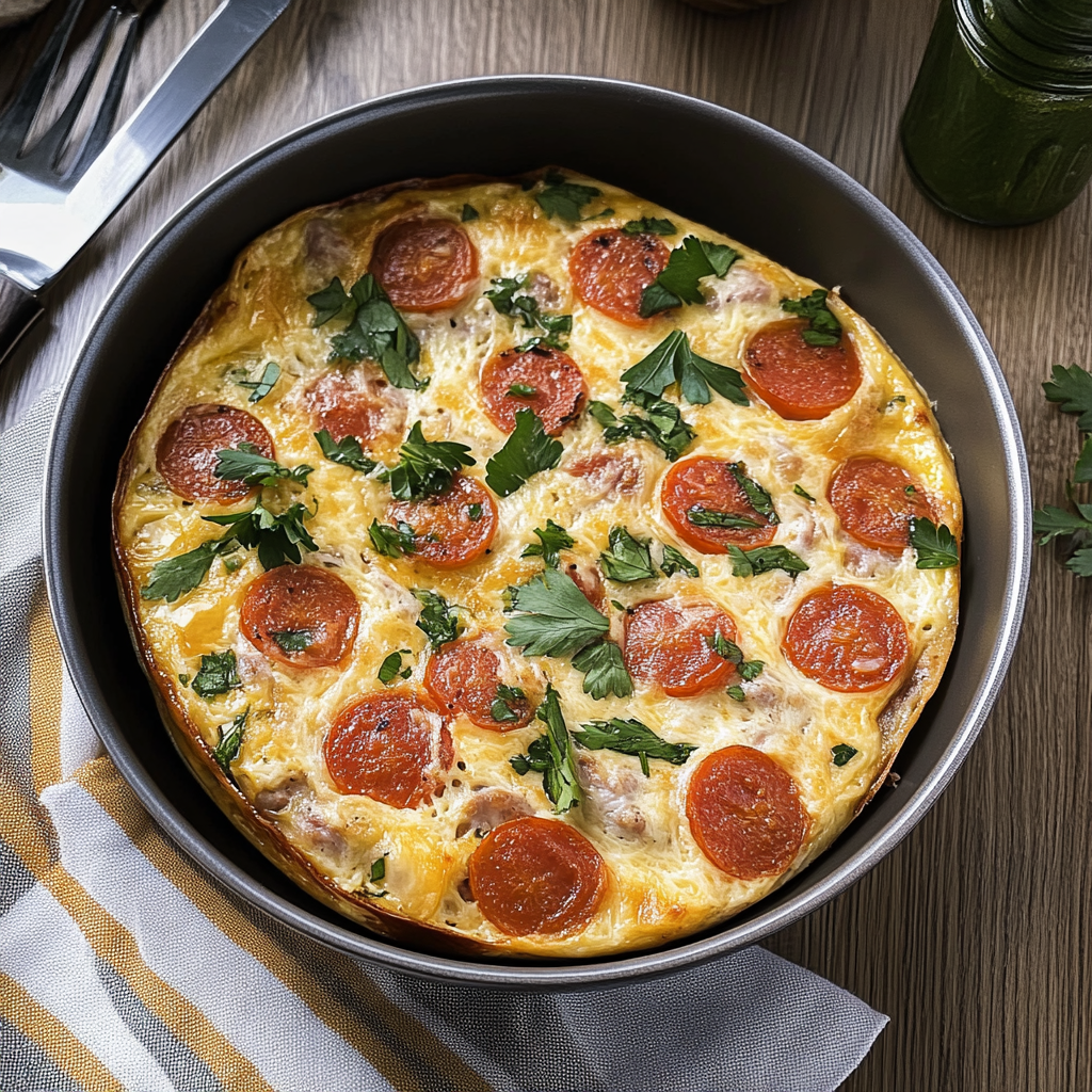 Recipe preparation for Sausage Tomato Cheese Omelet