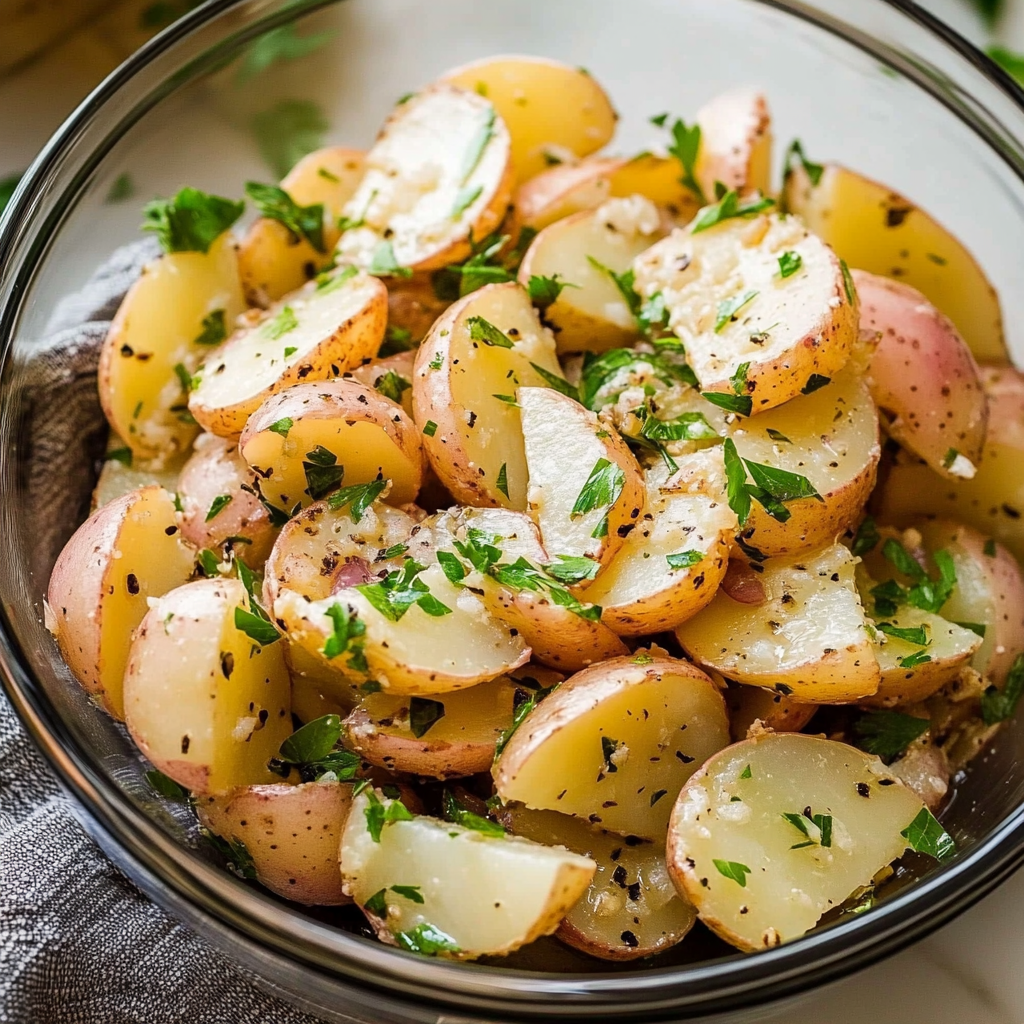 Recipe preparation for Lemon Herb Potato Salad