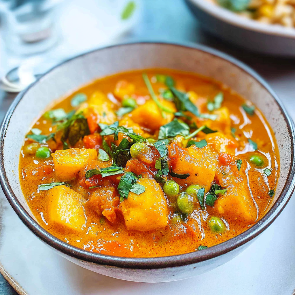 Recipe preparation for Quick Sweet Potato Vegetable Curry