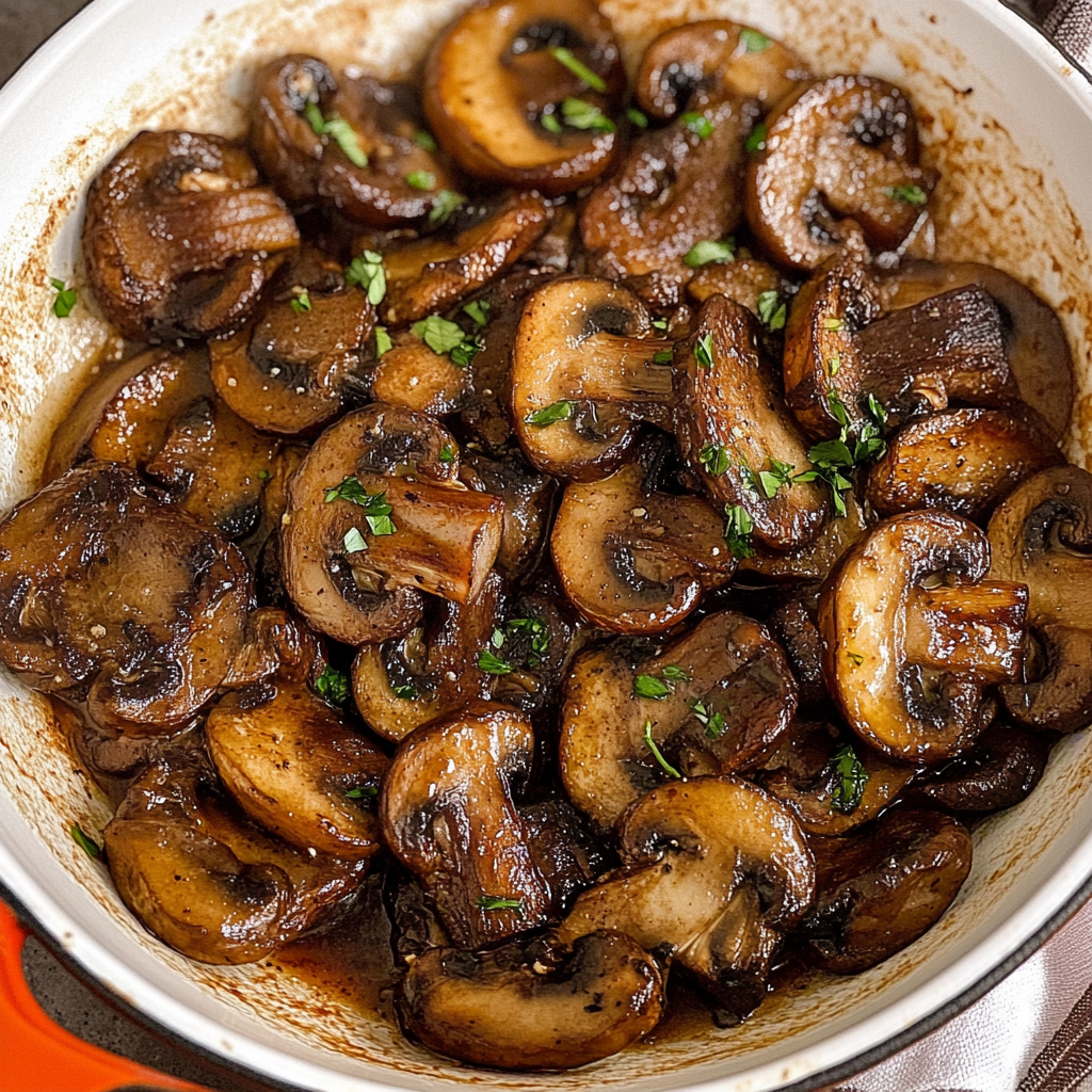 Recipe preparation for Easy Sauteed Mushrooms