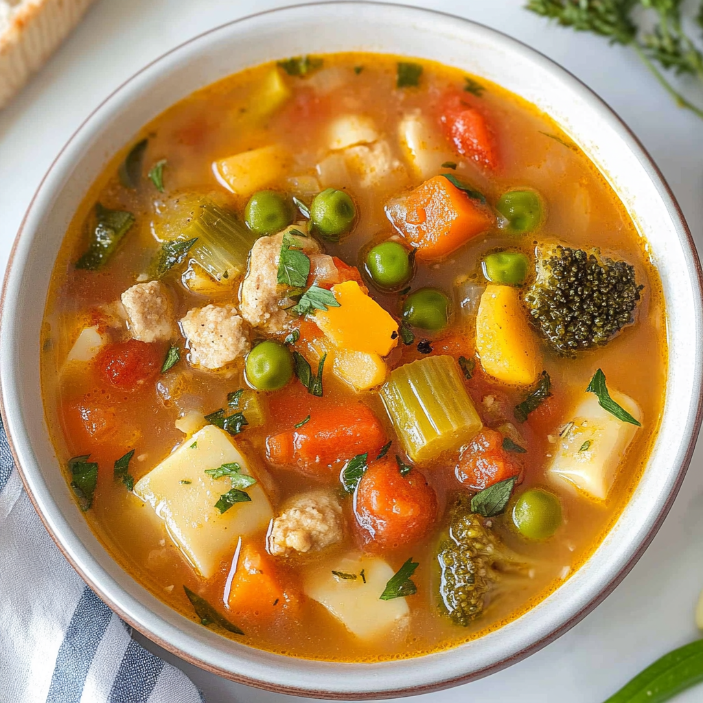 Recipe preparation for Vegetable soup