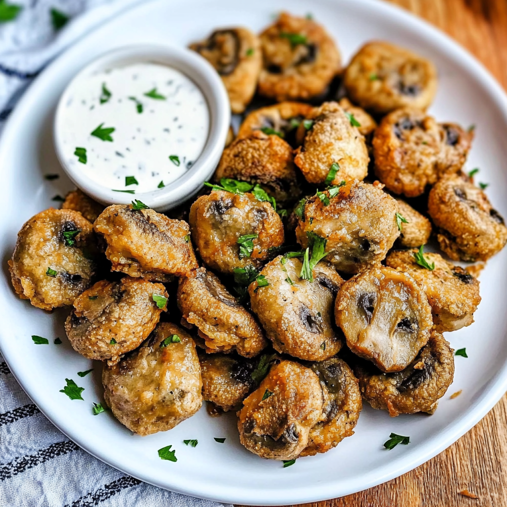 Recipe preparation for Crispy Fried Mushrooms