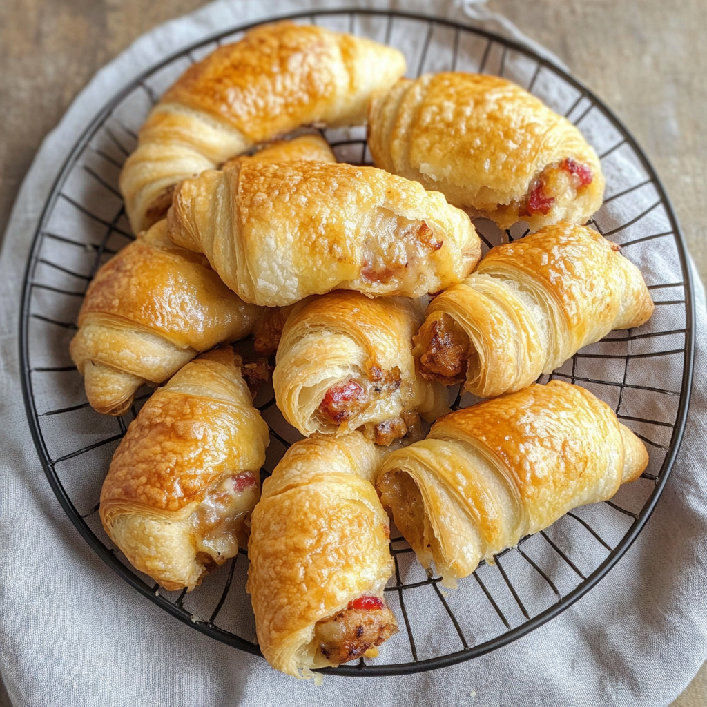Recipe preparation for Cheesy Crescent Roll Delights