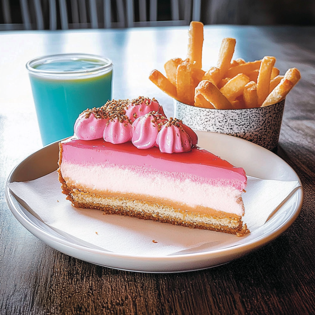 Recipe preparation for Cotton Candy Cheesecake
