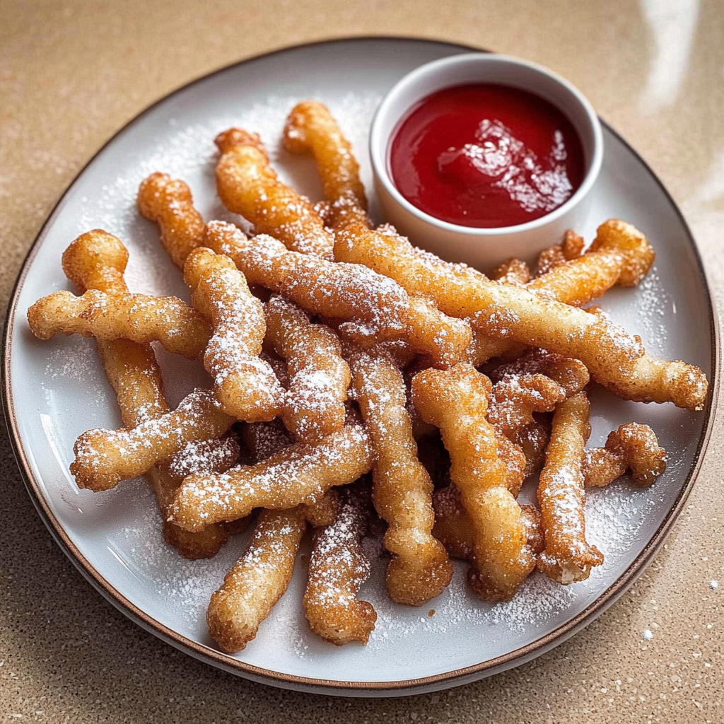Recipe preparation for Crispy Funnel Cake Sticks