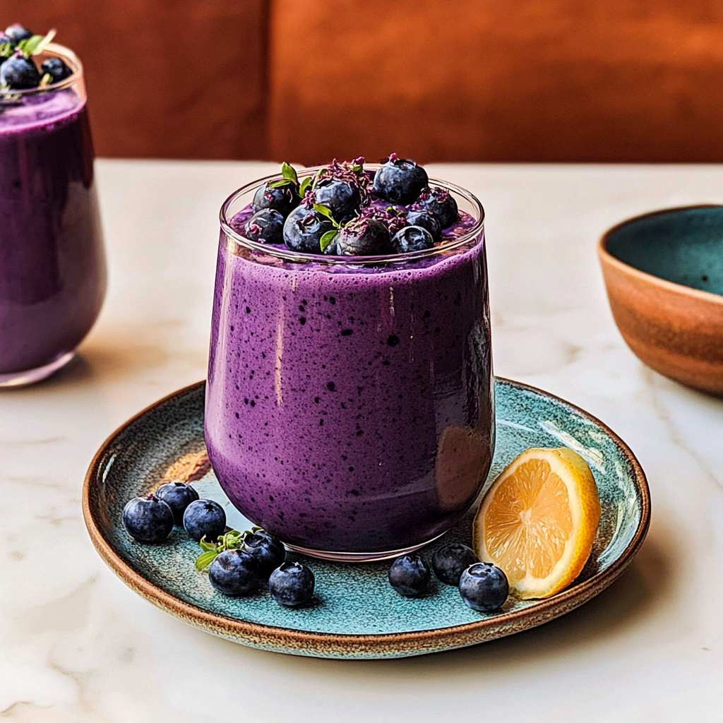 Recipe preparation for Lemon-Blueberry Smoothie