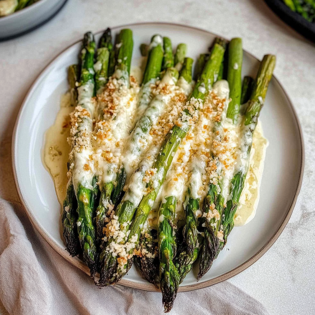 Recipe preparation for Cheesy Baked Asparagus