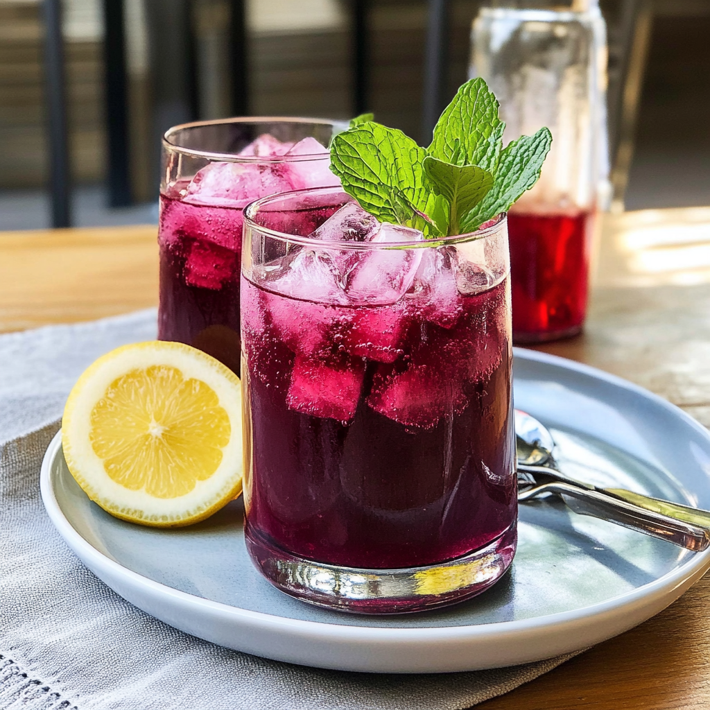 Recipe preparation for Hibiscus Elderflower Sparkling Tea