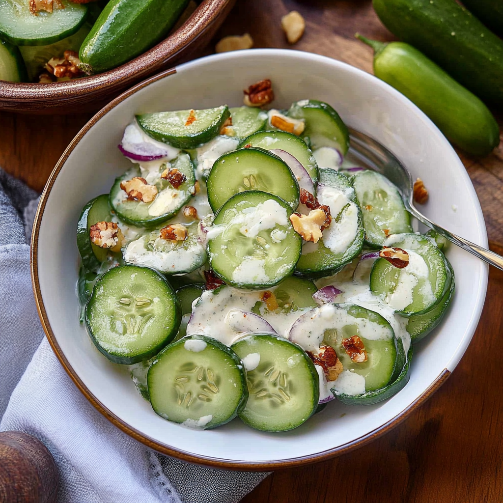 Recipe preparation for Jalapeno Popper Cucumber Salad