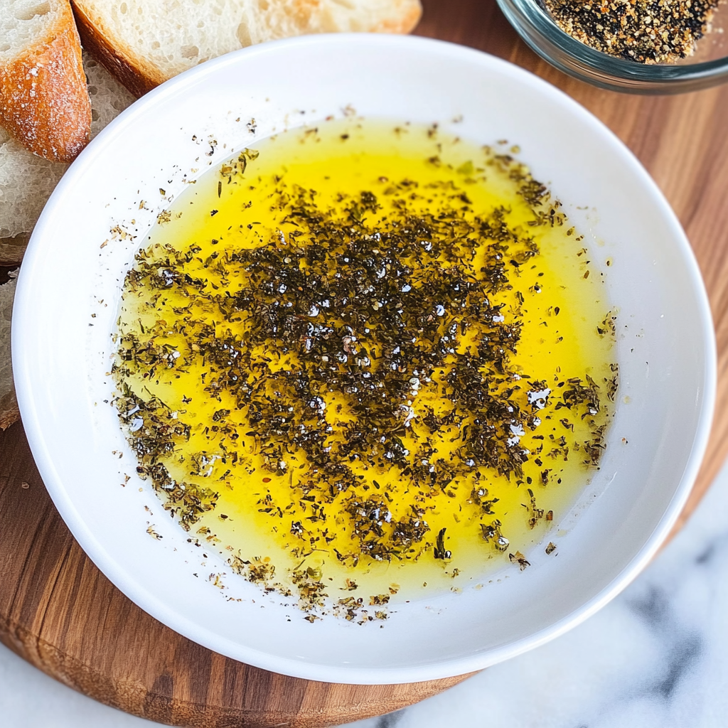 Recipe preparation for Olive Oil Dip for Bread