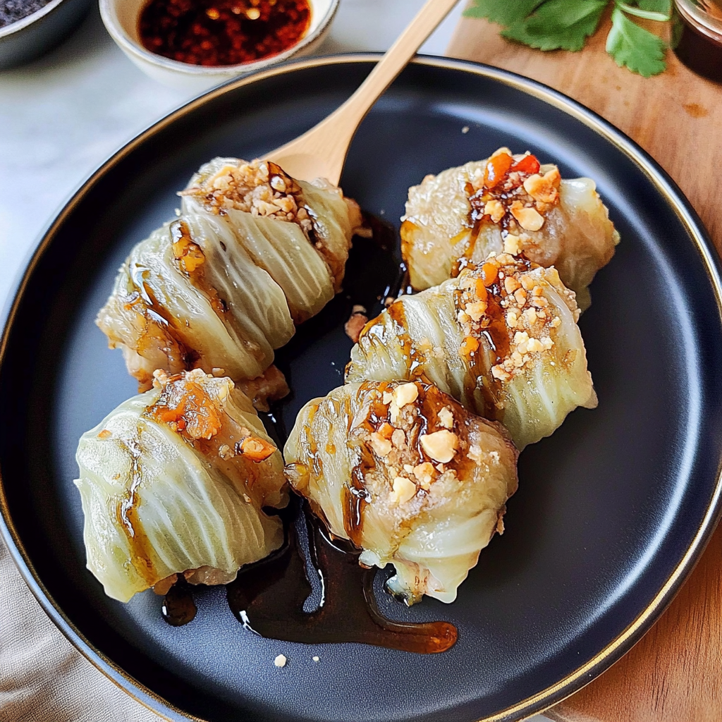 Recipe preparation for Cabbage-Wrapped Keto Dumplings