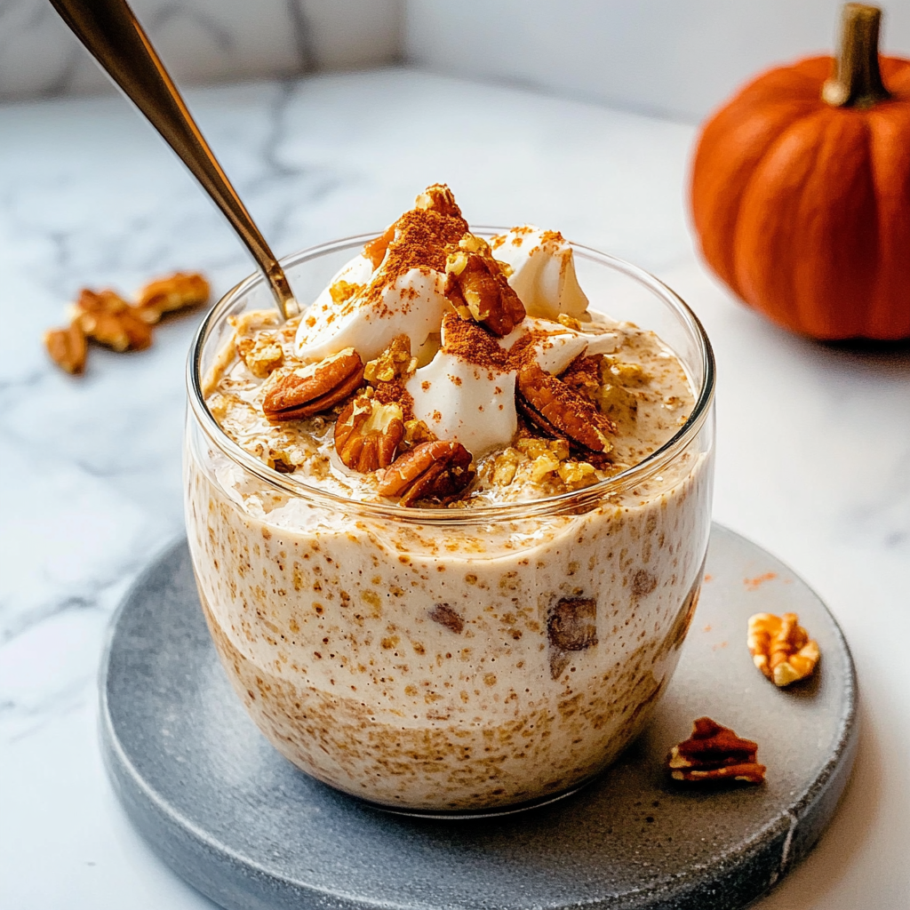 Recipe preparation for Pumpkin-Spice Latte Overnight Oats