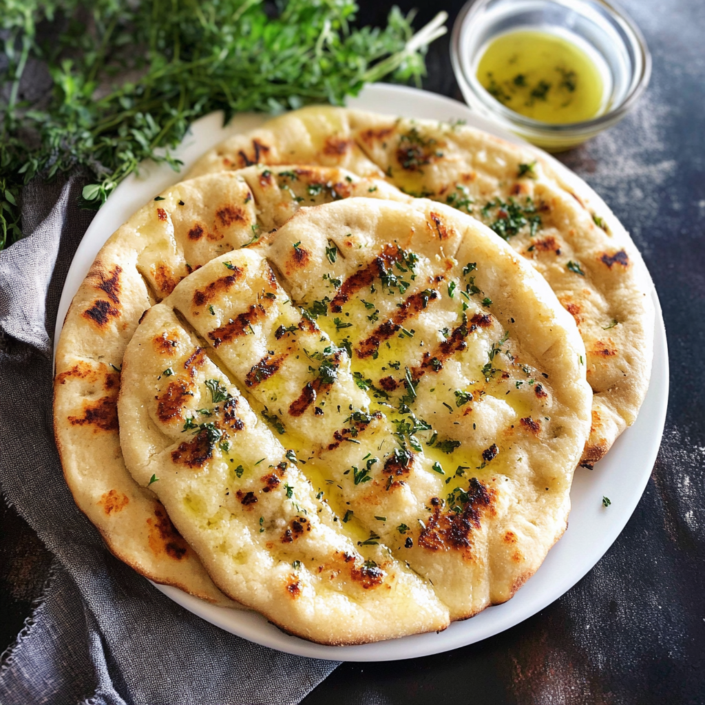 Recipe preparation for Garlic and Butter Flatbread
