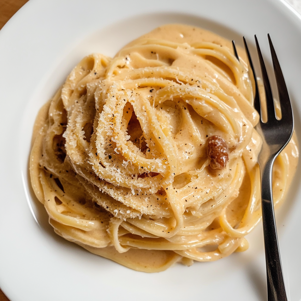 Recipe preparation for Creamy Alfredo Pasta