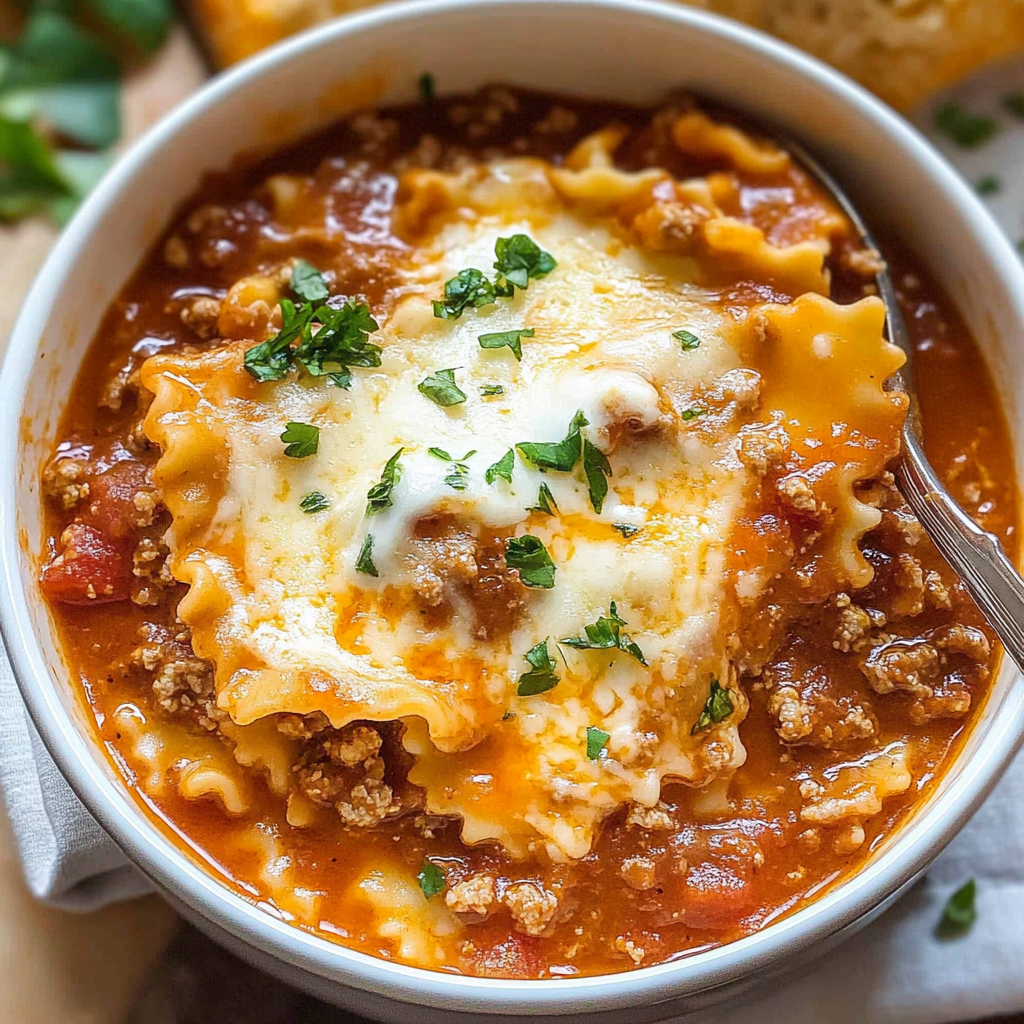 Recipe preparation for One Pot Lasagna Soup