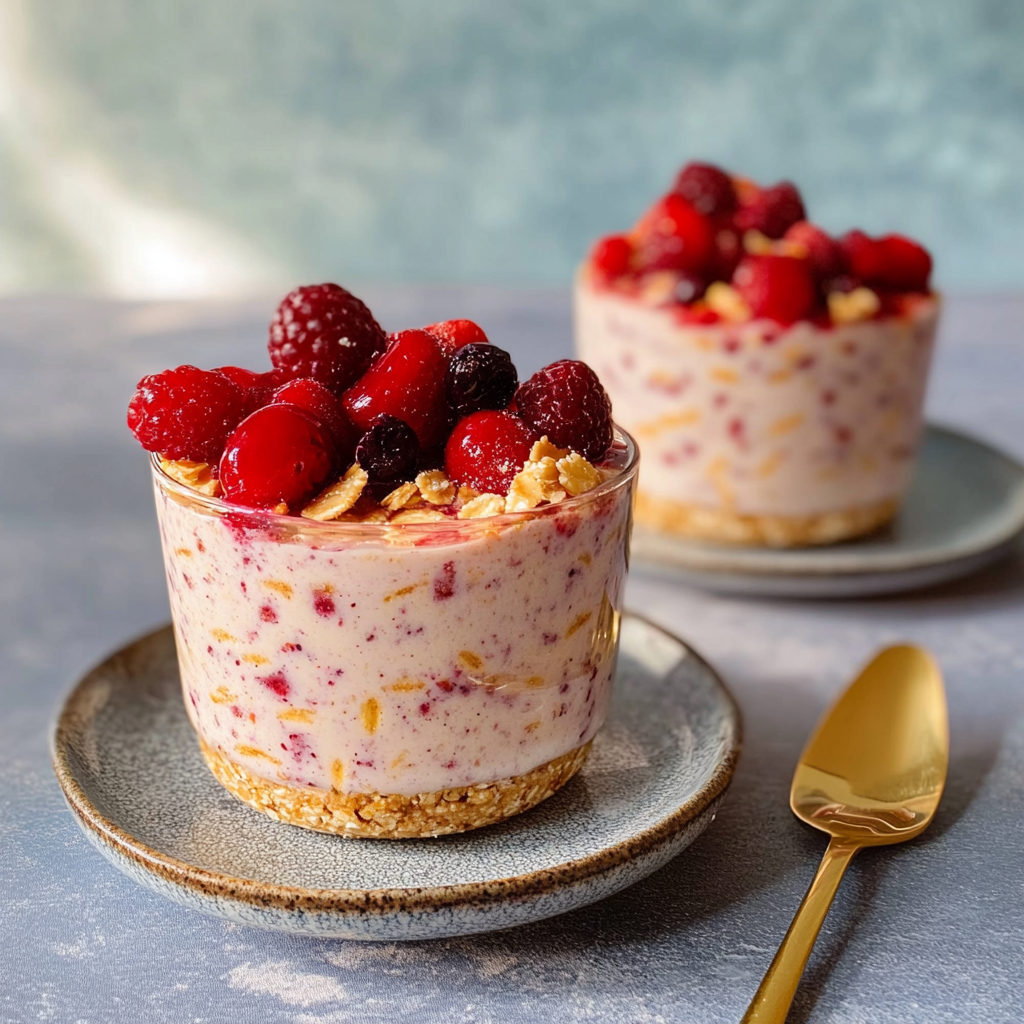 Recipe preparation for Cranberry Cheesecake Overnight Oats