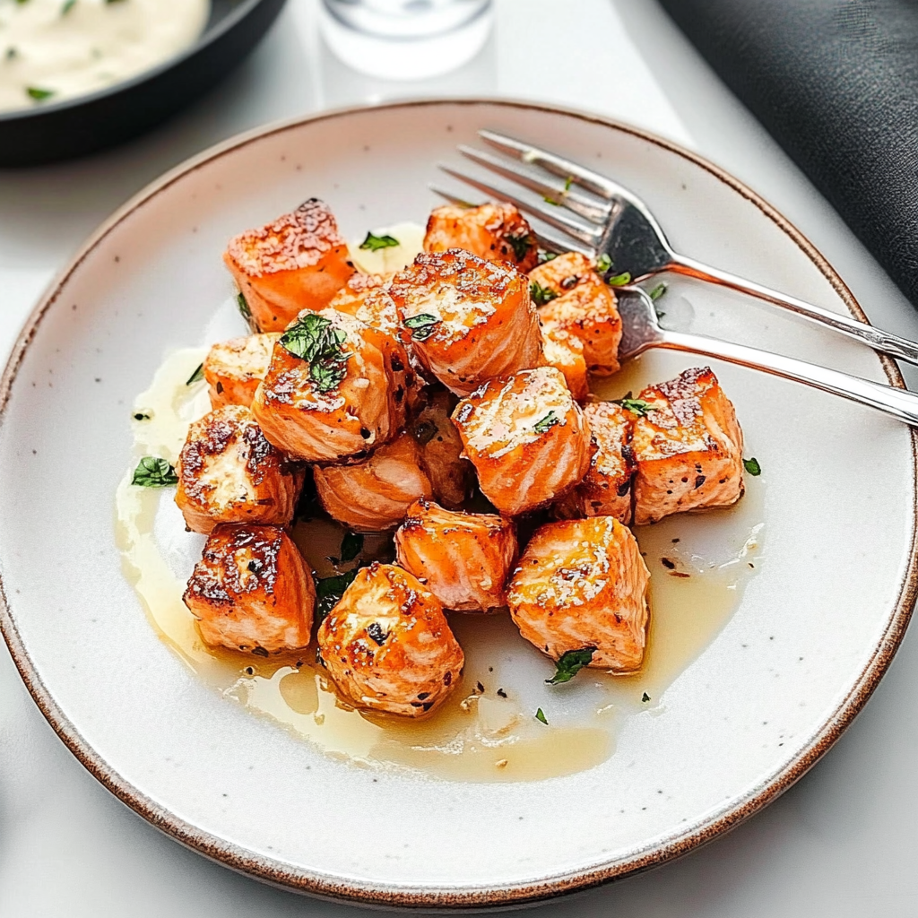 Recipe preparation for Crispy Bang Bang Salmon Bites