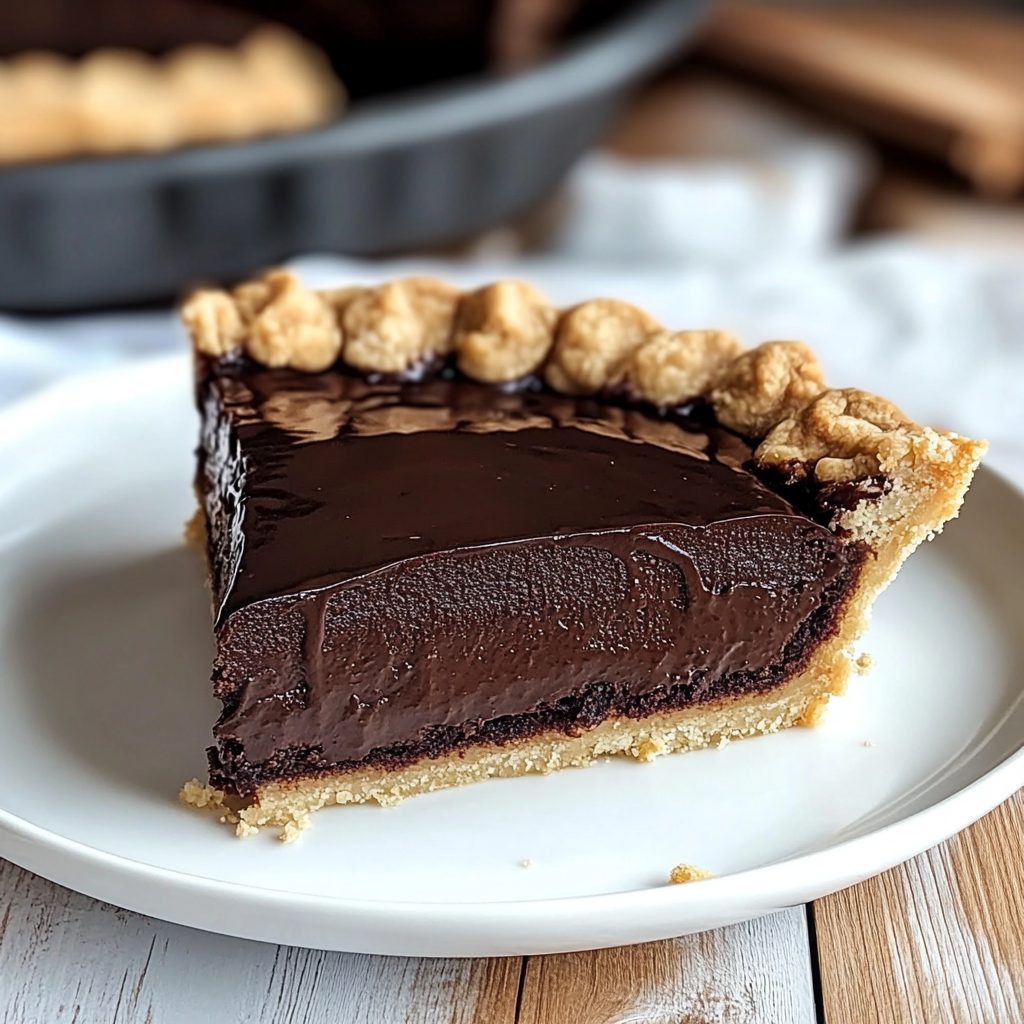 Recipe preparation for Decadent Hot Fudge Pie