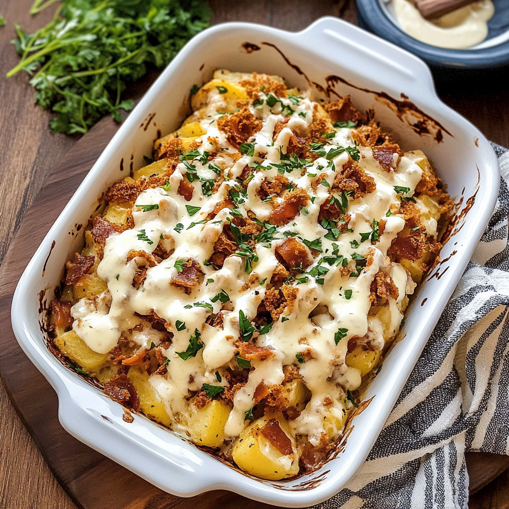 Recipe preparation for Ranch Chicken Potato Casserole