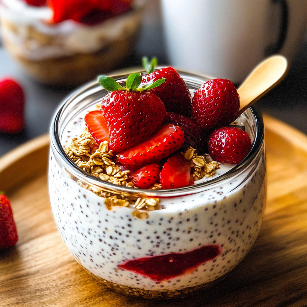 Recipe preparation for Strawberry Cheesecake Overnight Oats