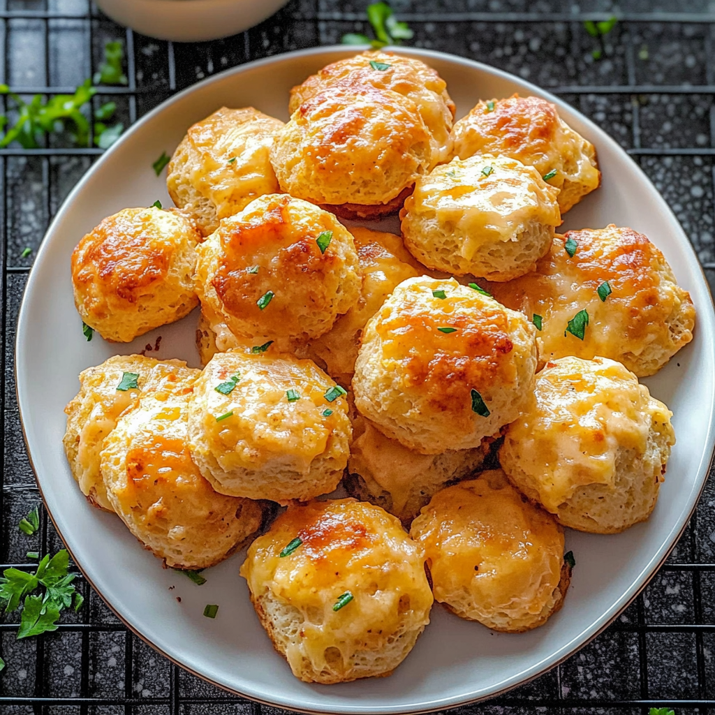 Recipe preparation for Ham and Cheese Butter Swim Biscuits