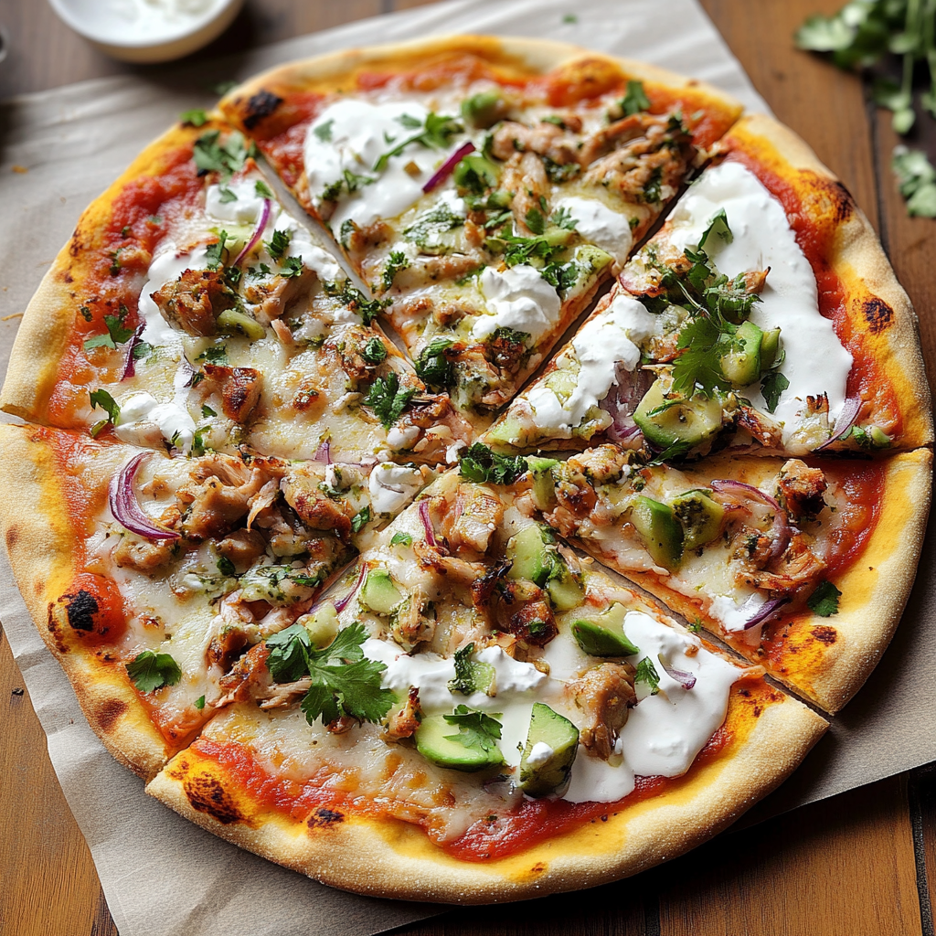 Recipe preparation for Tzatziki Chicken Pizza