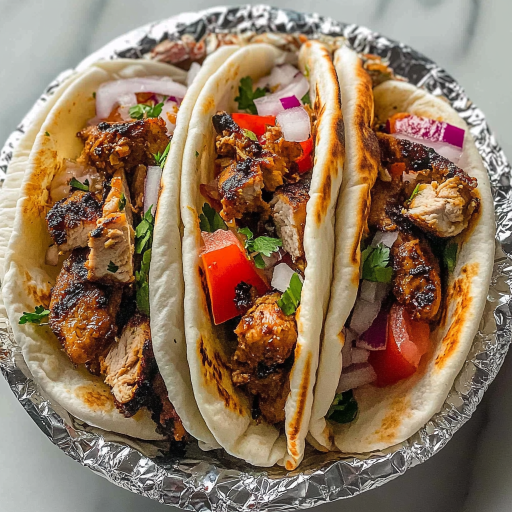 Recipe preparation for Mediterranean Chicken Gyros Recipe