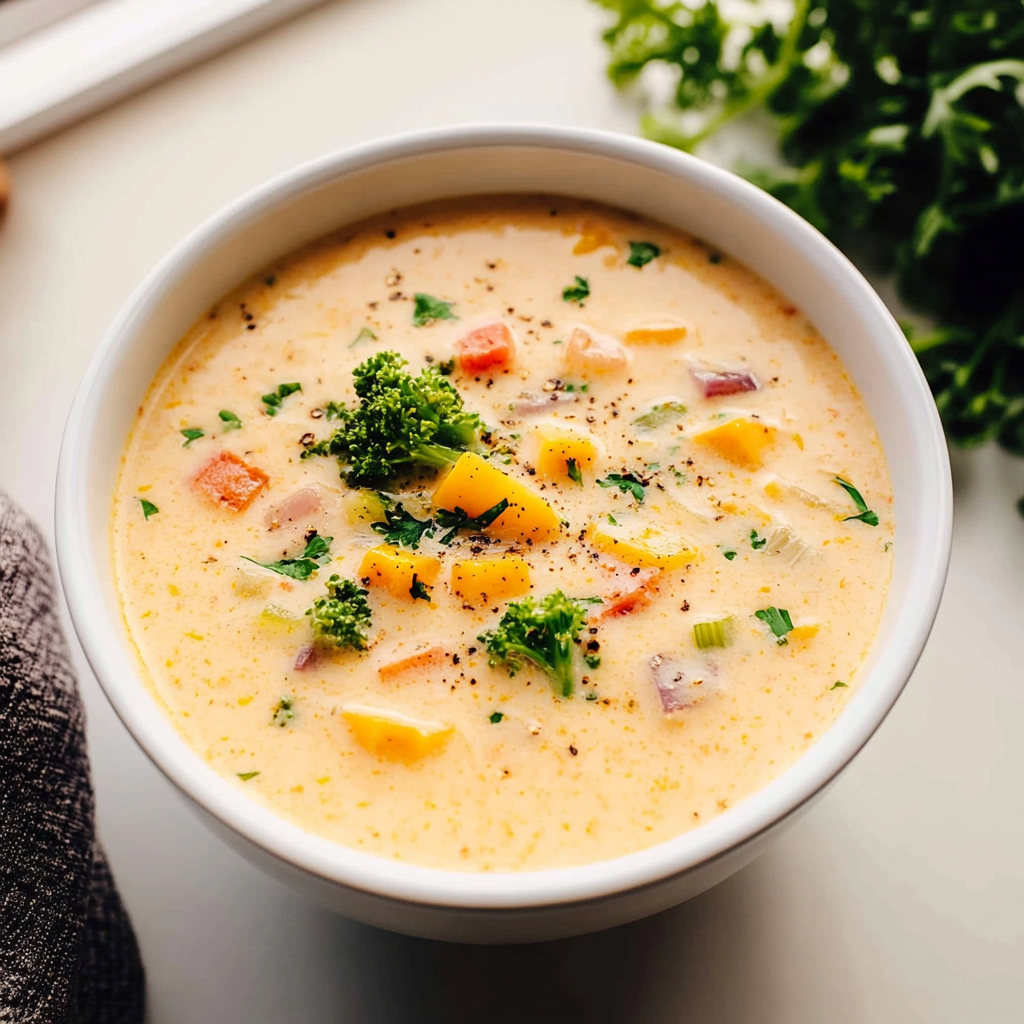 Recipe preparation for One Pot Creamy Vegetable Soup