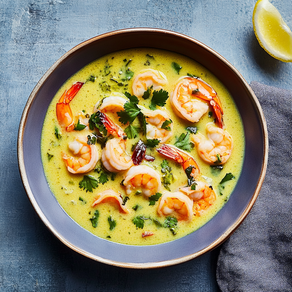 Recipe preparation for Coconut Shrimp Soup