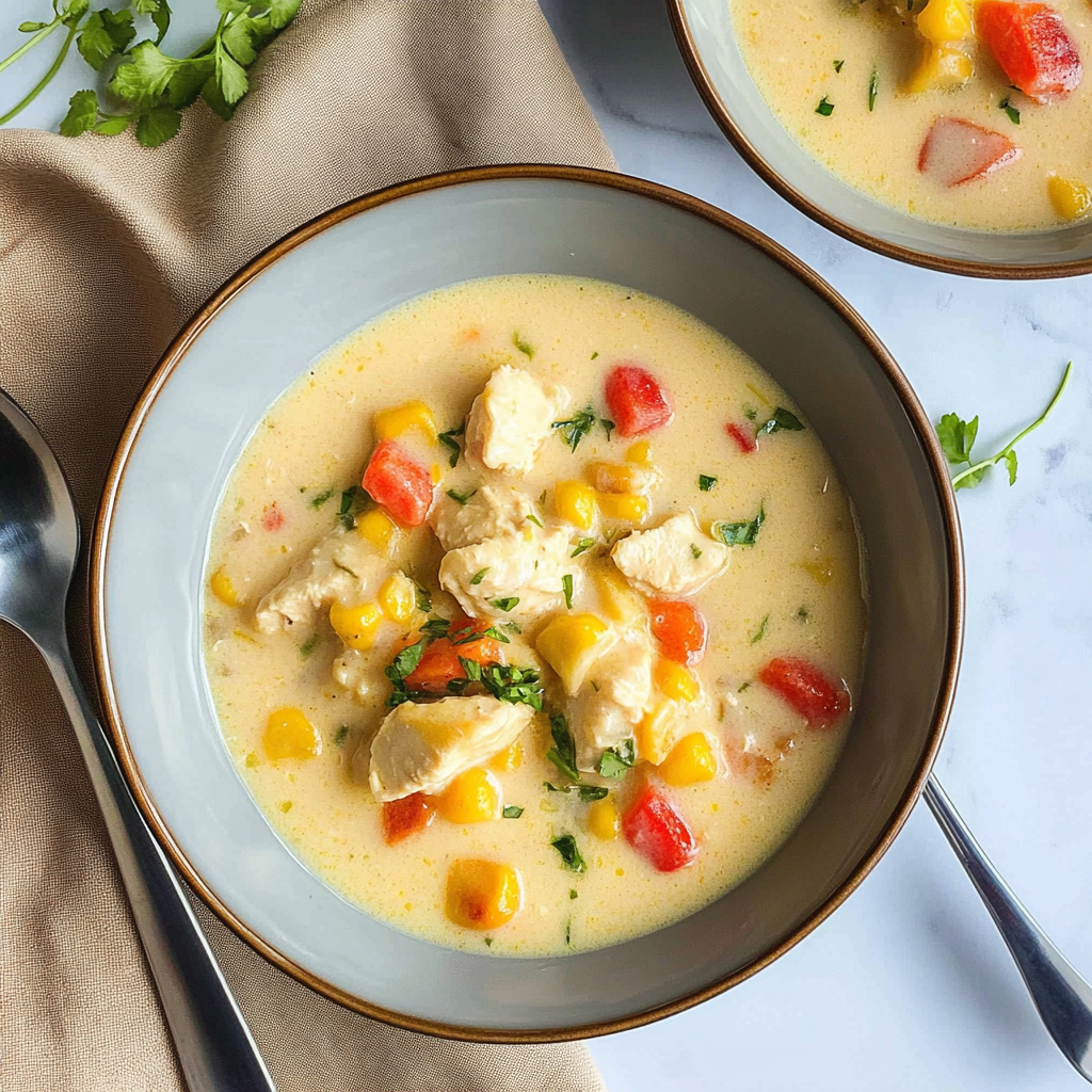 Recipe preparation for Crockpot Chicken Corn Chowder