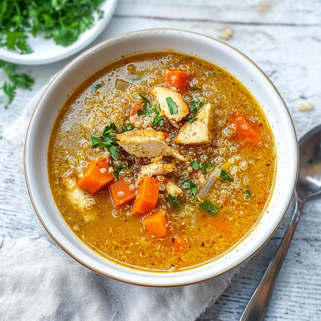 Recipe preparation for Chicken Quinoa Soup