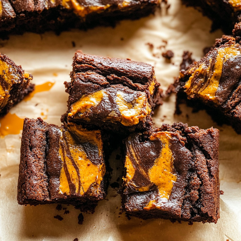 Recipe preparation for Pumpkin-Chocolate Brownies