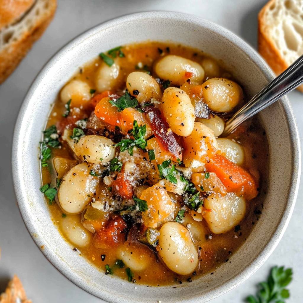 Recipe preparation for Heartwarming Vegetarian Gnocchi Soup