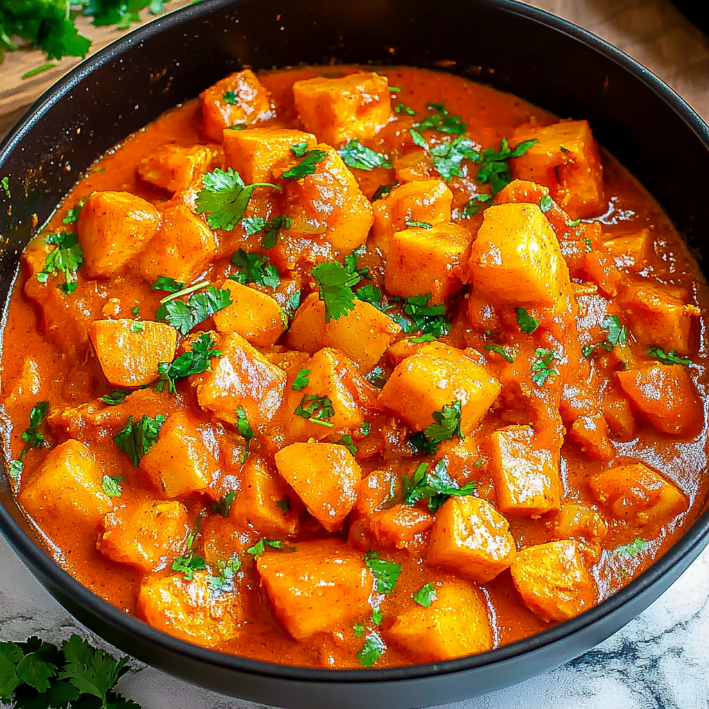 Recipe preparation for Chicken Sweet Potato Curry