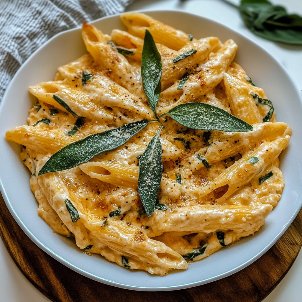 Recipe preparation for pumpkin ricotta pasta with sage