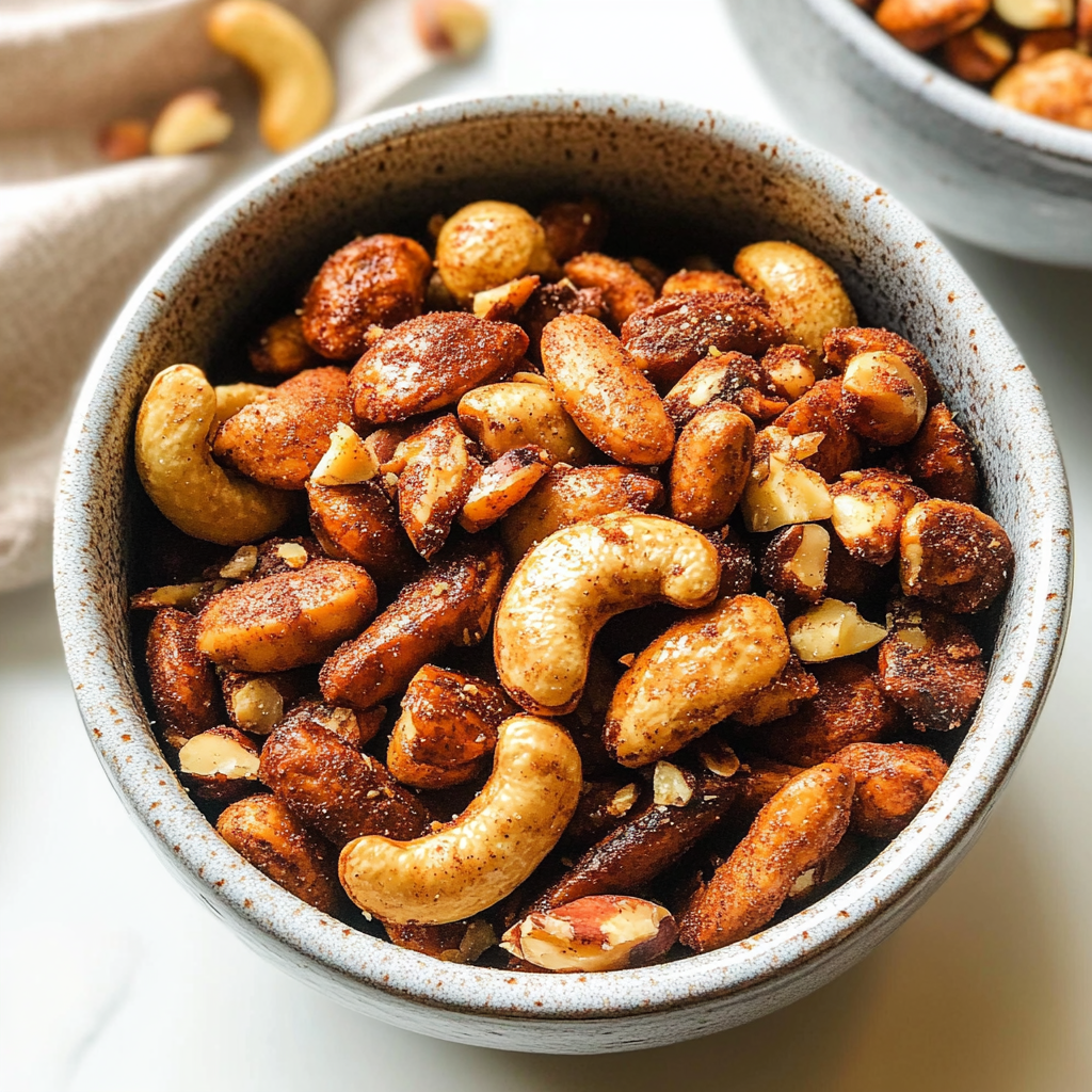Recipe preparation for spiced roasted nuts