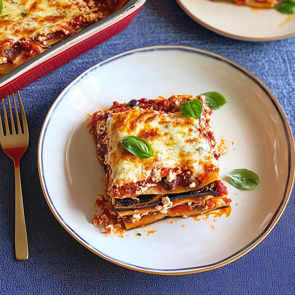 Recipe preparation for Fresh Lasagna Alla Norma (Eggplant, Tomato, Ricotta)