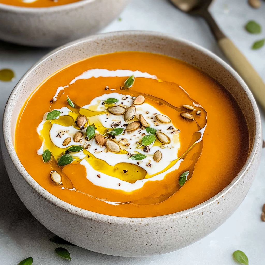 Recipe preparation for Easy Fall Roasted Pumpkin Soup