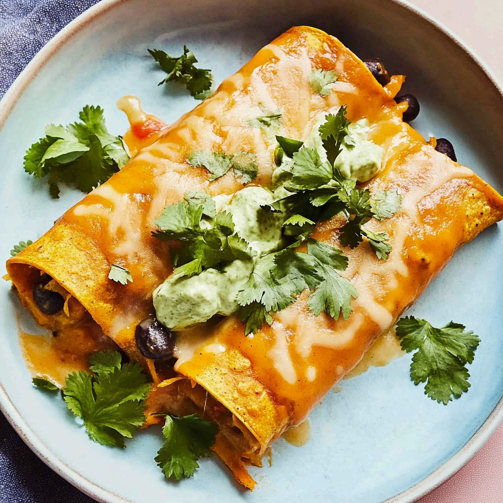 Recipe preparation for butternut squash and black bean enchiladas