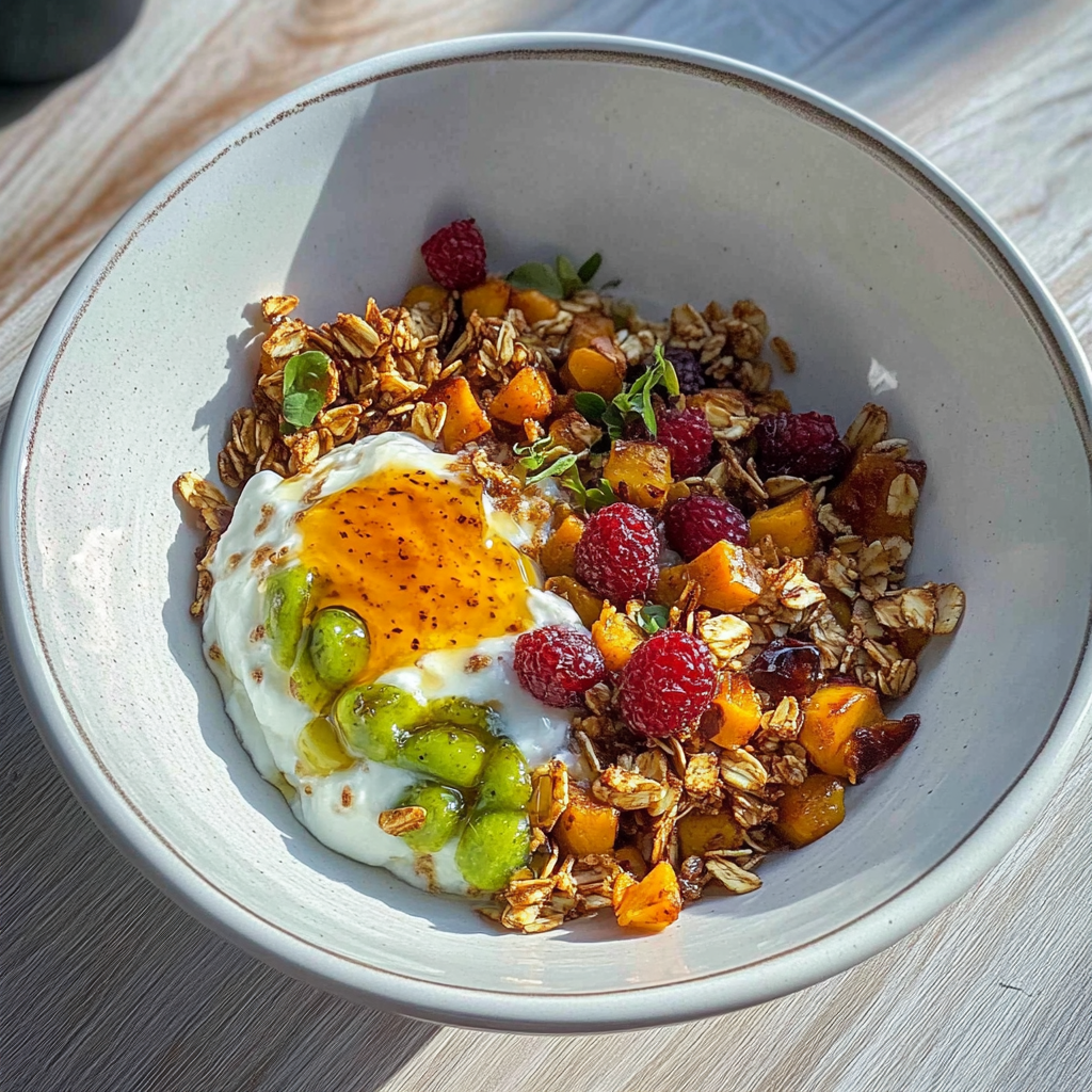 Recipe preparation for Cottage Cheese and Pumpkin Breakfast Bowl