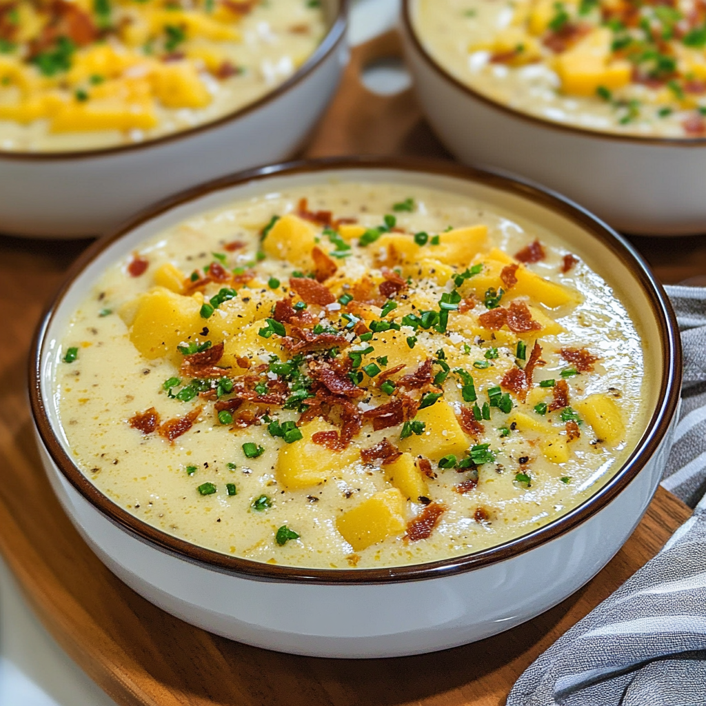 Recipe preparation for Loaded Baked Potato Soup