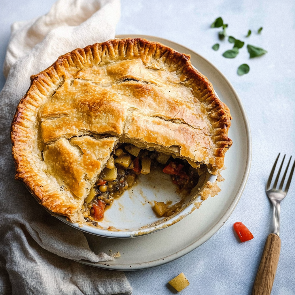 Recipe preparation for Vegan Chickpea Potato Pot Pie