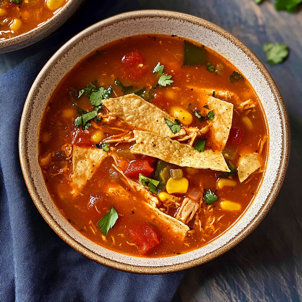 Recipe preparation for chicken tortilla Soup
