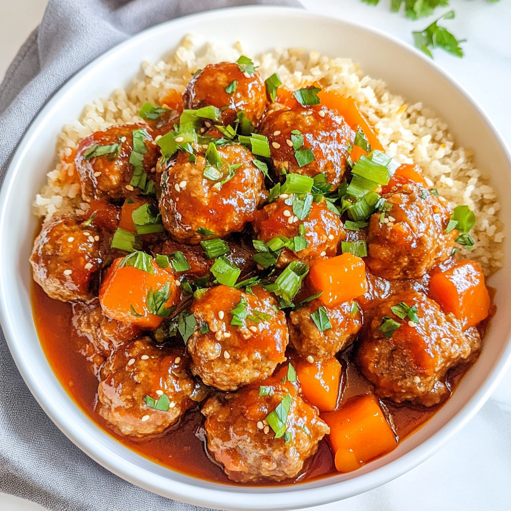 Recipe preparation for Baked Sweet and Sour Meatballs